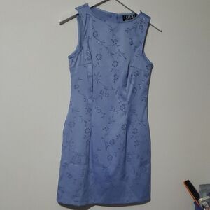City Triangles Blue Sheath Mini Dress Square Neck Sleeveless